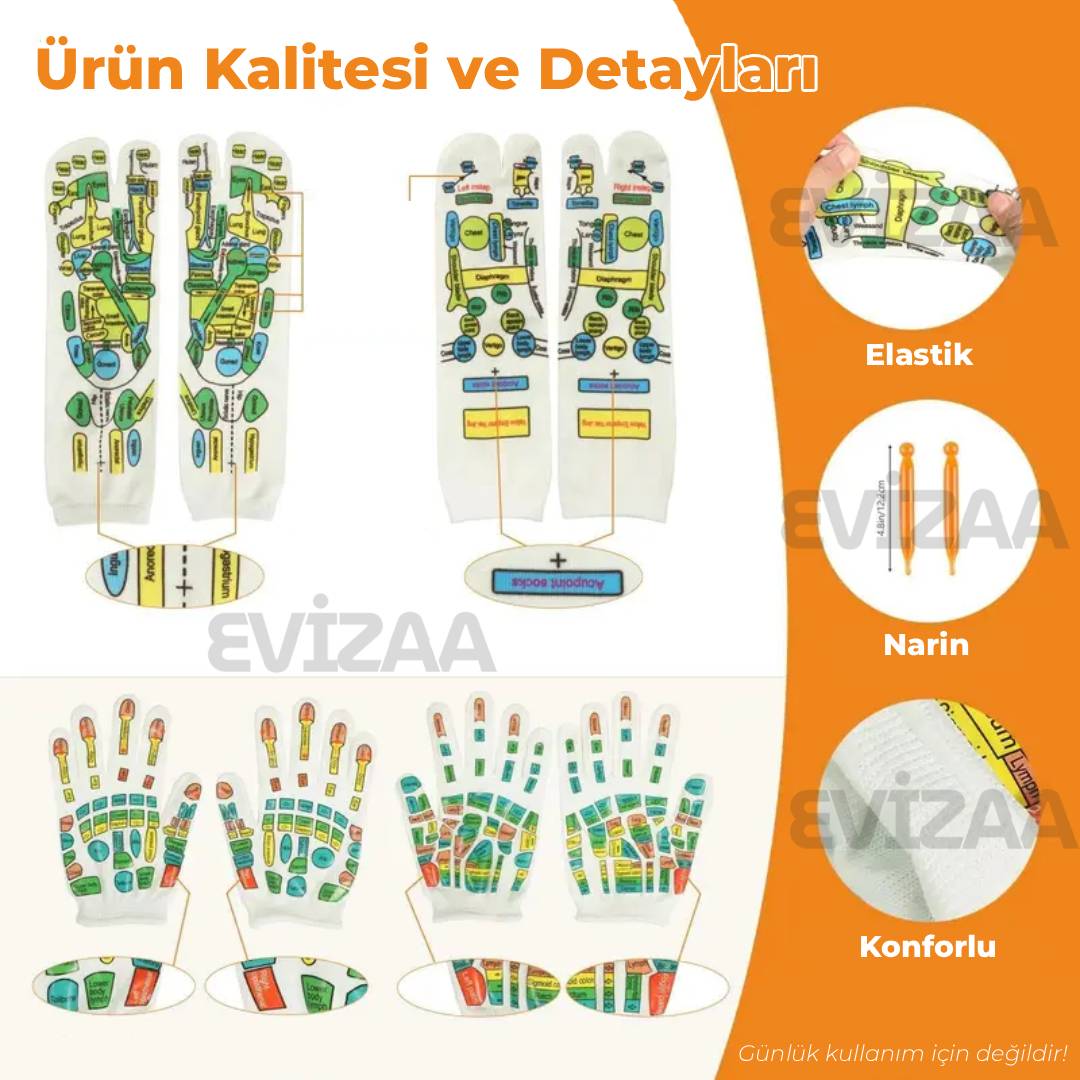 Akupuntur Noktaları Çorap ve Eldiven Seti