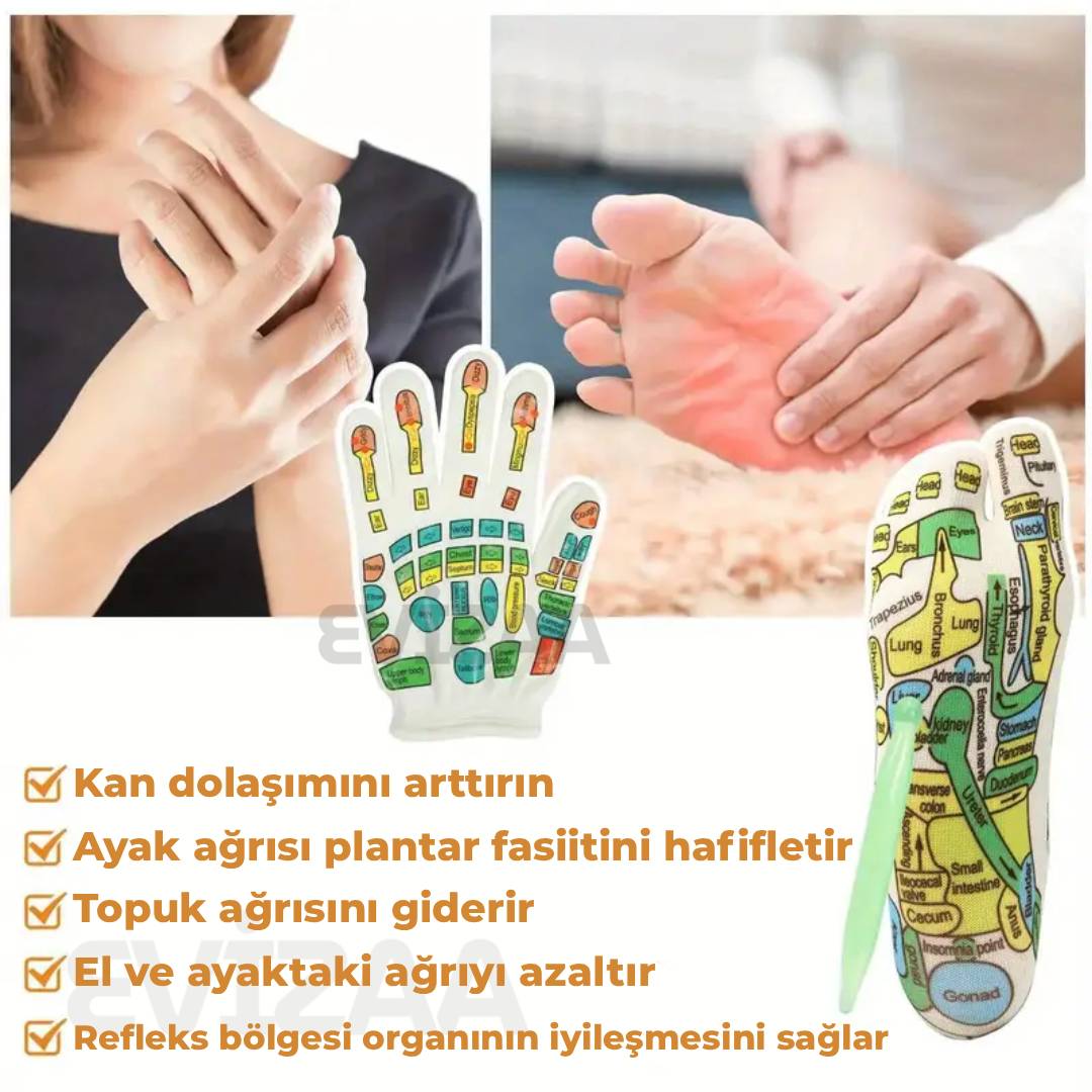 Akupuntur Noktaları Çorap ve Eldiven Seti
