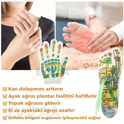 Akupuntur Noktaları Çorap ve Eldiven Seti